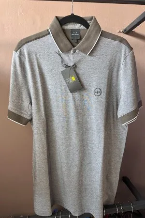Camisa Gris con Verde Armani Exchange