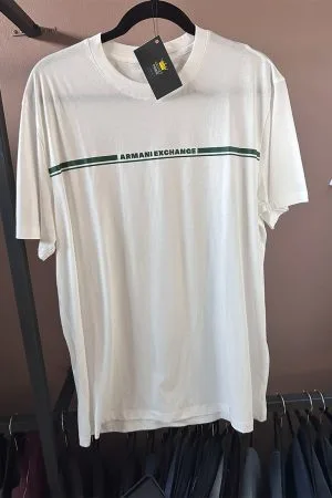 Camisa Blanca con Verde Armani Exchange