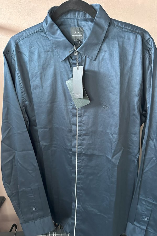 Camisa Negra Manga Larga Armani Exchange