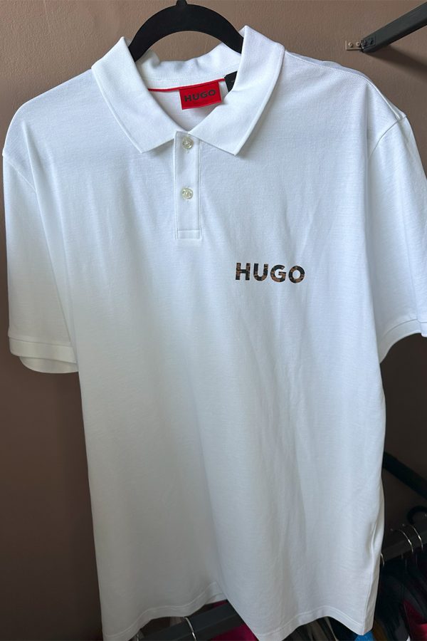 Camisa Blanca con Geometría Hugo Boss