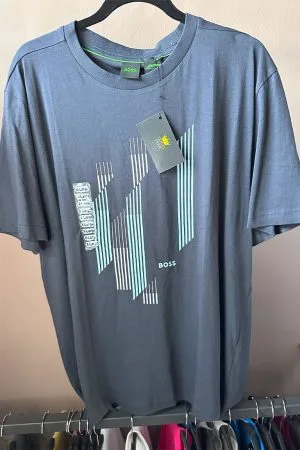 Camisa Gris con Azul Hugo Boss