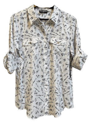 Blusa Blanca con Negro Karl Lagerfeld