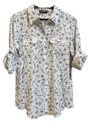 Blusa Blanca con Negro Karl Lagerfeld