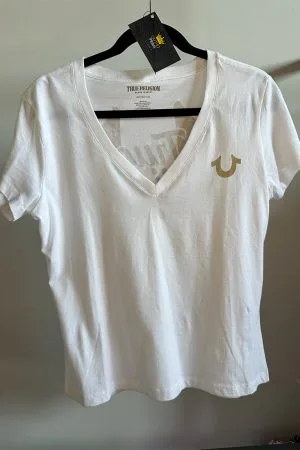 Blusa True Religion Blanca con Dorado