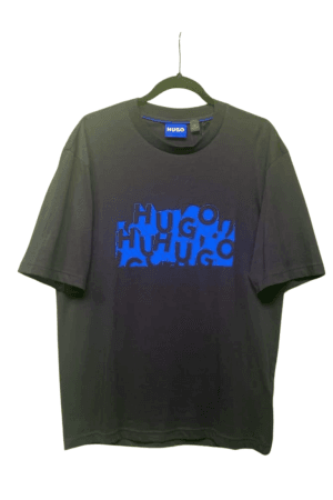 Camisa Negra con Azul Hugo Boss