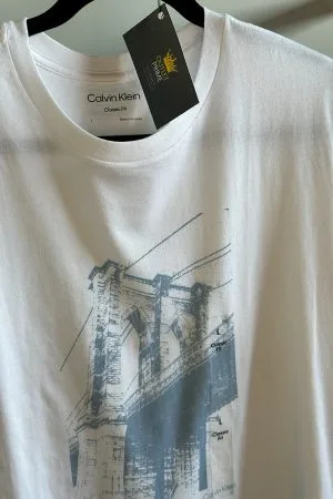 Blusa Blanca con Azul Calvin Klein