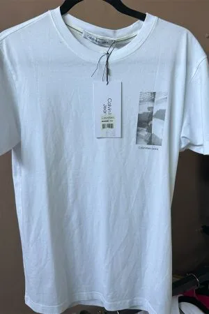 Camisa Blanca con Gris Calvin Klein
