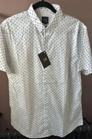 Camisa Blanca de Manga Corta Armani Exchange